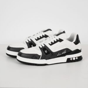 LOUIS VUITTON LV Trainer Sneaker 1AANED in Monogram Denim & White Calf Leather