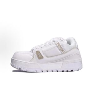 LOUIS VUITTON Trainer Maxi - Leather - Round Toe Lace-Up - Low Top - Sneakers - Unisex - White